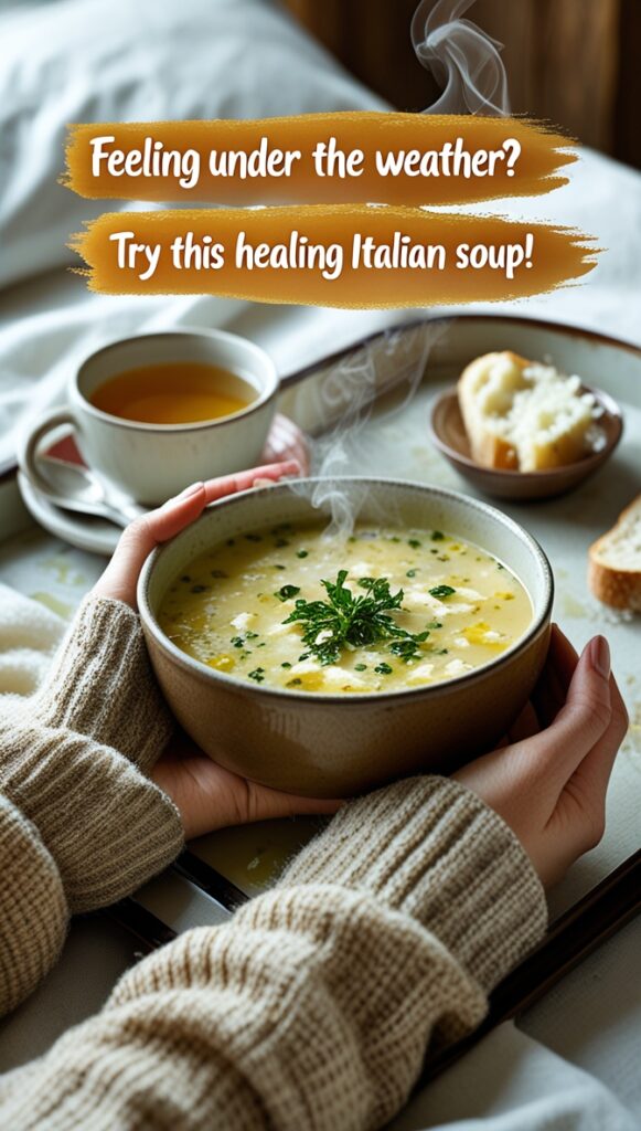 Stracciatella Soup in a bowl 