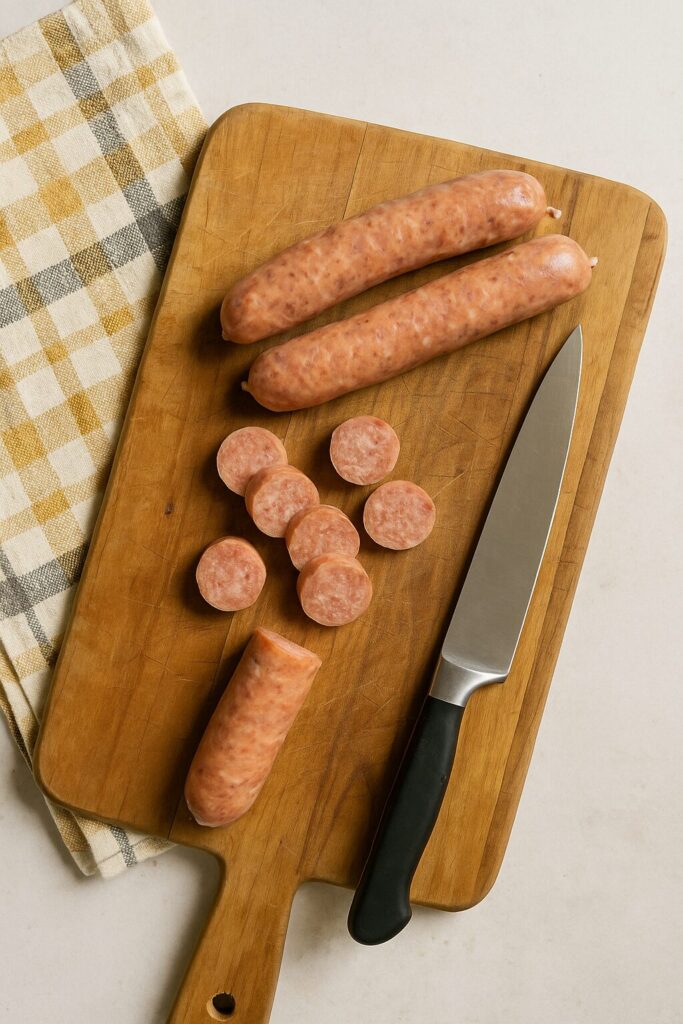 cutting the sausage
